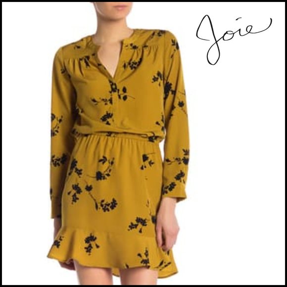 Joie Dresses & Skirts - Joie Acey Floral Goldenrod Dress NWT S